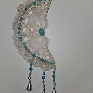 Bohemian Lace and Feather Wall Hanging